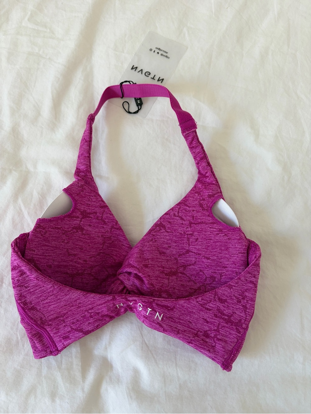 NVGTN Women's Pink-Magenta Supportive Halter Sports Bra